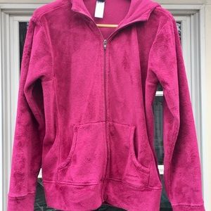 Patagonia pink soft fleece zip hoodie